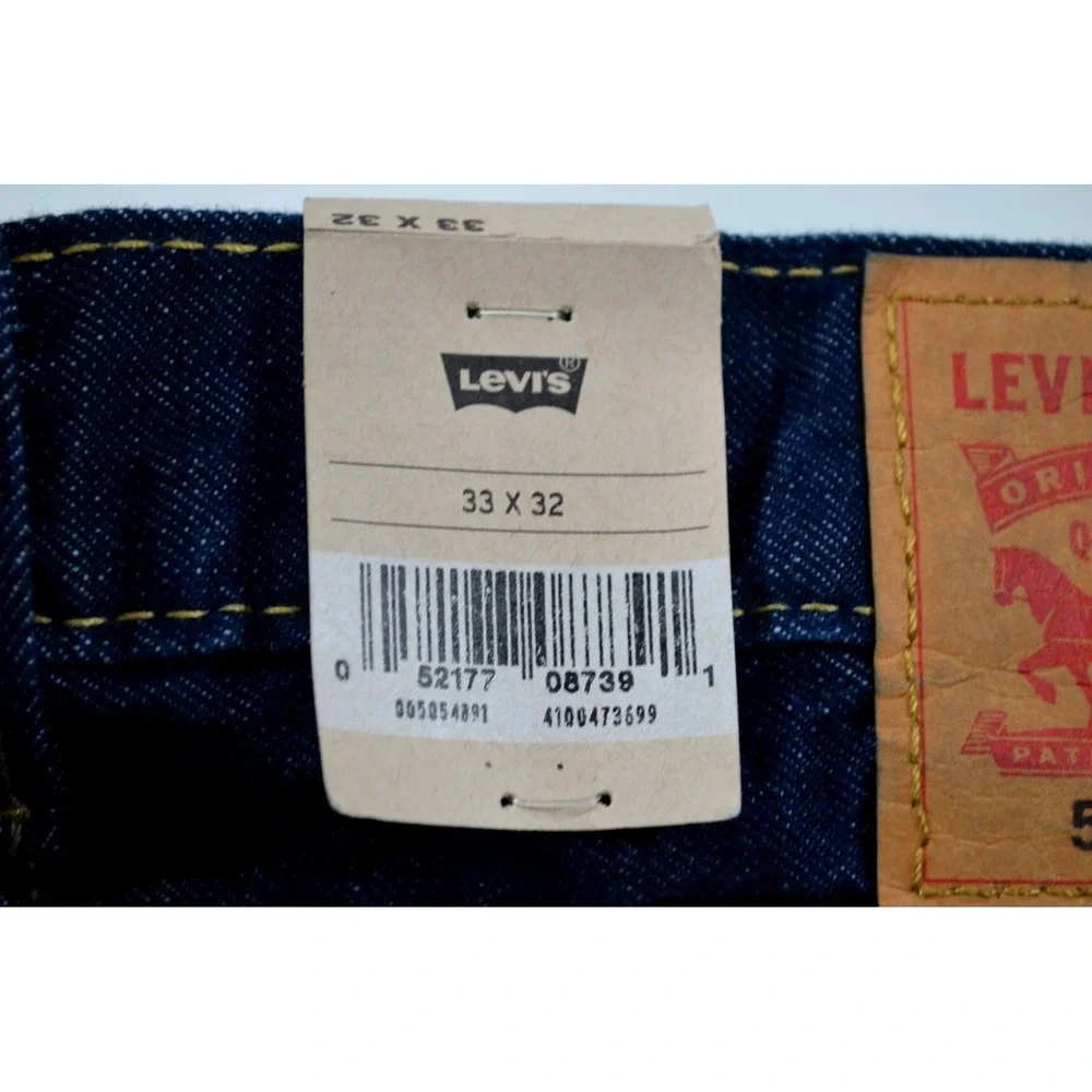 Levi's  505 Denim Blue Jeans Men's 33 x 32 (fits 32x31) Dark Wash Nwts Irregular